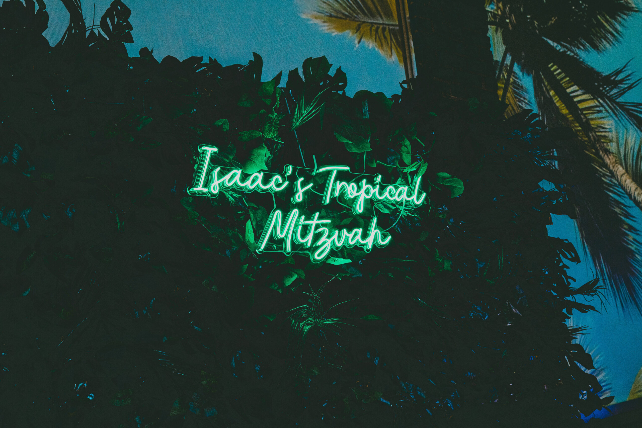 Tropical Forest Bar Mitzvah Theme at Candela La Brea | Neon Sign